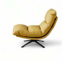 Floor Sofa Chair Modern Luxury Fabric Single Leisure Chair Swivel Sofa Recliner - Yellow - View 3