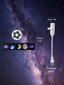 Proyector de luz nocturna de galaxia y cielo estrellado, parche de proyección portátil, luz nocturna LED ajustable 360°, adecuado para dormitorio, techo del hogar, decoración de coche, regalo - Proyector - Ver 2