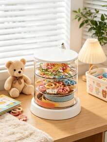 360° Rotating Baby Hair Accessories Organizer, Multi Layer Clear Storage Box For Hair Clips, Headbands, Nursery Room Desktop Display Container - Storage Rack - View 1