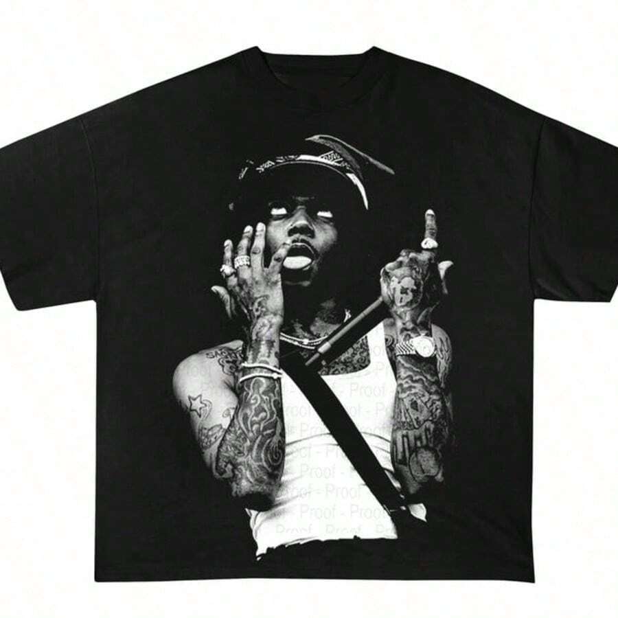 T-Shirt Casual Da Donna 2026 100% Cotone Con Stampa Digitale, Vestibilità Ampia, Comoda, Traspirante, S-5XL, Stile Street E Weekend Lounge, Maglietta Grafica Lil Uzi, Maglietta R - 返回 2 - 查看 1