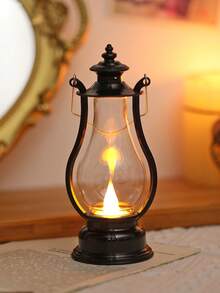1 pieza Linterna decorativa vintage, decoración de mesa para interiores, bodas y fiestas, luz nocturna, alimentada por batería, luz de vela LED, decoración de mesa sin humo y sin llama, luz nocturna con forma de botella de aceite, adecuada para regalos de vacaciones y decoración de eventos - Tipo de mecha de lámpara - Ver 9
