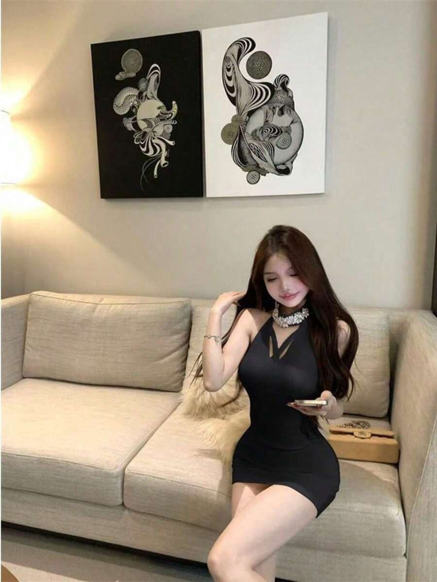 Women Short Dresses - Black - View 1