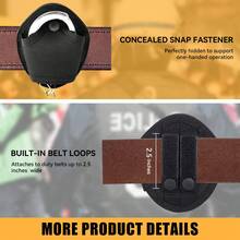 Ueasy Quick Release Handcuff Pouch, Suitable For Duty Belts, Law Enforcement Standard Size Handcuff Case, Nylon Material - Black - View 10