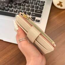 Korean Style Zipper Wallet With Multiple Card Slots, Envelope Wallet, Women's Minimalist Bi-Fold Wallet - Multicolor - View 3