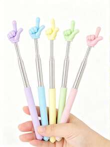 12/6/3/1pc Telescopic Teaching Rods, Accurate Finger Pointing Reading Guidance Tool, Durable ABS+Metal Adjustable Length Non-Slip Handle, Lightweight For Teachers, Kids, Classroom, Homeschool, Back To School Gift, Improves Focus & Prevents Myopia - Multiple Colors and Styles - View 10