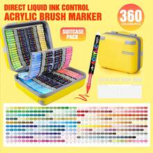 GuangNa Classic 24 Colors - 408 Colors Acrylic Paint Markers, Straight Liquid Soft Tip Markers, Multiple Mixing Color Sets, First Day Of School - Multicolor - View 14