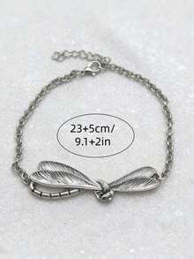1pc Vintage Bohemian Style Dragonfly Creative Bracelet, Personalized Jewelry Gift Suitable For Women's Daily, Party, Travel Wear - Silver - View 5