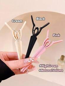 3 piezas de pinzas para el cabello de unicolor de cuatro puntas para mujer, pinzas sin deslizamiento sin costuras para dar volumen a la raíz, pinzas invisibles para peinar el flequillo, herramienta de peinado de volumen rápido, conjunto de accesorios para el cabello para uso diario, salón y viajes, pinzas para el cabello - Multicolor - Ver 8