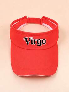 1PC Exclusive Constellation Red Visor Cap, Women Personalized Logo Sun Hat, Breathable & Comfortable, For Daily Wear/Outdoor Light Trips - Red - View 20