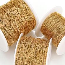 Catena a maglie O-Link a croce in acciaio inossidabile 2m/10m, taglie multiple, colore oro, adatta per braccialetti fai-da-te, collane, accessori per gioielli - Catena in acciaio inossidabile - Visualizzare 8