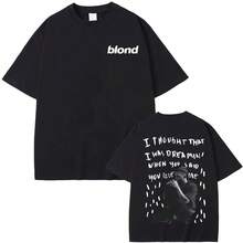 Streetwear Rapper Frank Doppelseitig Bedrucktes T-Shirt Rap Herren Blondes Hip-Hop T-Shirt Ocean Oversized Damen Casual Reine Baumwolle T-Shirts - 2 - Übersicht 2