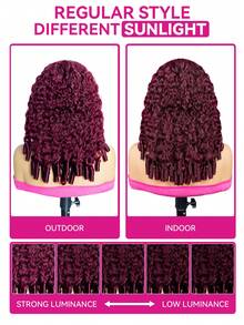 ISEE HAIR Wear Go 免膠黏 捲髮 透明 13*6 蕾絲假髮 180% 密度 16-24 英吋 酒紅色 真人髮 預剪蕾絲 預拔髮際線 女性日常佩戴 - S99J - 查看 8