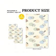 1 pieza/2 piezas/4 piezas Toallas con estampado de conejo y fresa, ultra suaves, de secado rápido y alta absorción, color beige claro, toallas de mano con patrón de letras de la suerte, lavables a máquina, para niños, cocina, baño y uso diario - Multicolor - Ver 2