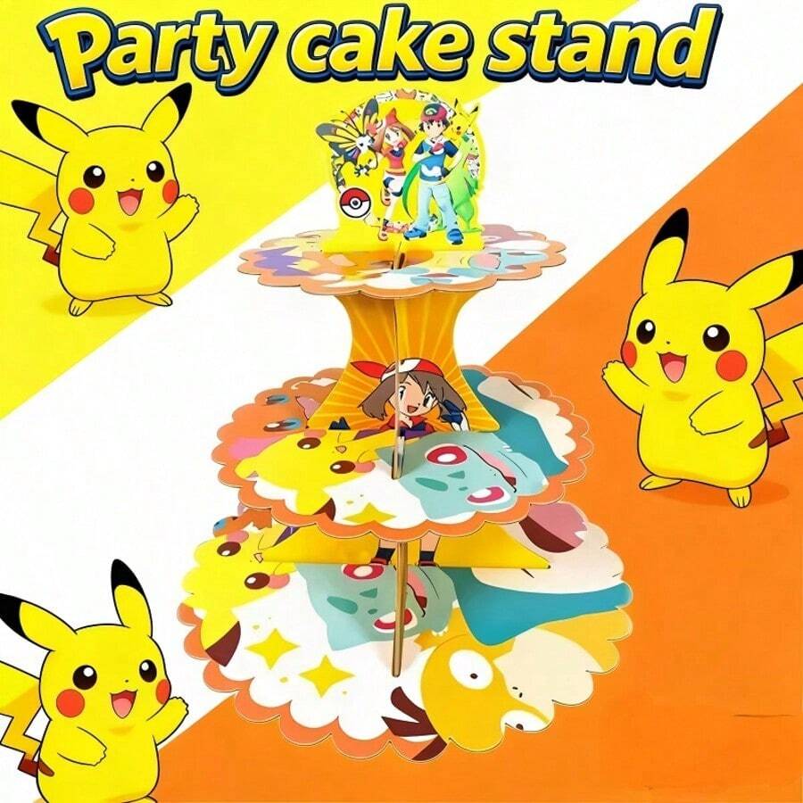 pokemon 1款寶可夢主題派對裝飾 - 房間佈置、派對背景布 - 多功能家居裝飾,適用於派對、工作室、居家及戶外花園慶典 - 彩色 - 查看 1