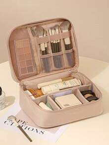 Kotak Kosmetik Profesional Kapasitas Besar, Cocok untuk Troli, Tas Bahu/Ransel Multifungsi, Kotak Penyimpanan Kosmetik untuk Penata Rias, Tas Penyimpanan Perawatan Kecantikan & Kuku - Tas Perlengkapan Mandi Portabel Besar Gaya Korea, Tahan Air - Hitam - View 10