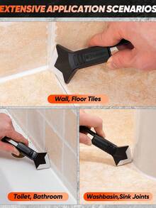 Silicone Caulking Tool | 5-In-1 Sealant Finishing Tool | Caulk Remover Glass Glue Angle Scraper For Bathroom, Kitchen, Floor - A - View 7