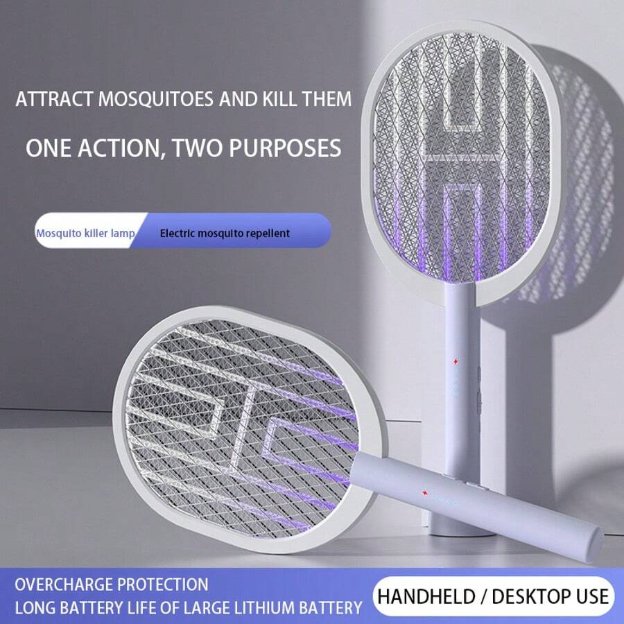 OBOVAY USB Rechargeable Electric Mosquito Swatter & Mosquito Killer Lamp, Foldable Electric Fly Swatter Repellent Lamp, 1800mAh - Multicolor - View 1