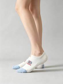 5 Pairs Women's Multi-Pattern Cute Animal Boat Socks, Low-Cut Invisible Non-Slip Cotton Socks, Breathable Sweat-Absorbing All-Season Versatile Student Commuter Short Socks, Suitable For Casual Sports - Multicolor - View 4