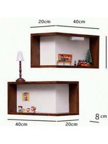 1/2/3pcs Solid Wood Corner Shelf, Multi-Layer Display Rack, Space-Saving Storage Rack, Solid Wood Corner Storage Rack, Wooden Wall-Mounted L-Shaped Display Rack, Small Decor Storage Rack, Figurine And Collectibles Storage Rack - Multicolor - View 8
