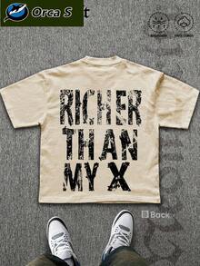 T-Shirt Da Uomo Y2K 2026, "Richer Than My X", Elementi Di Poster TV, Sport All'aria Aperta, Moda Street Moderna, T-Shirt Da Uomo Alla Moda E Morbide Realizzate In 100% Cotone, Re - Crea - 查看 3