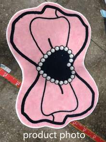 1pc Pink Heart Pearl Bow Area Rug, Thickened Carpet, Decorative Rug, Bedroom Decor, Small Rug, Carpet, Home Decor, Living Room Carpet, Small Living Room Rug, Bedroom Rug, Living Room Home Decor, Outdoor Rug, Washable Rug, Graduation Gift - Multicolor - View 9