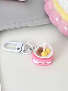 5pcs Cute Cream 3D Cake Keychain - Bag Decoration, Pendant, Charm. Perfect Gift For Couples, Friends, Graduation, Teachers. - Multicolor - View 7