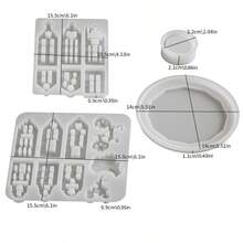 DIY 黏土模具 4 件組，拼貼蠟燭台裝飾模具，適用於製作樹脂、石膏、蠟燭、香氛用品、居家裝飾、桌面矽膠模具 - 4pcs拼接燭台模具 - 查看 2