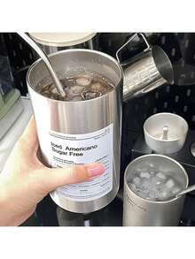 1 件不锈钢咖啡搅拌杯、水瓶 - 銀色 - 查看 4