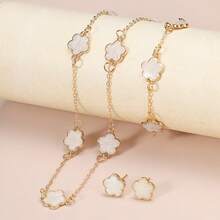 4pcs Lucky Clover Women Jewelry Set, Minimalist Elegant Alloy Accessories, Suitable For Birthday, Christmas, Holiday Celebration - Multicolor - View 10