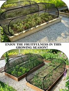1pc Foldable Pop-Up Mesh Plant Greenhouse Cover, Durable Material, Animal And Insect Barrier Net For Raised Beds, Suitable For Fruits, Vegetables And Seedlings, Reusable, For Garden, Patio, Balcony, Heavy Duty Reusable Insect Barrier Net For Greenhouse And Daily Plant Care - Multicolor - View 1