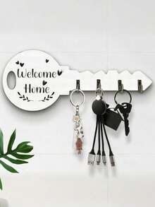 Halloween Boho Style Wooden Key Holder Wall Mount Hooks Space Saving Entryway Key Organizer Easy To Install Suitable For Home Office Living Room Kitchen Decor Rustic Vintage Design Storage Solution Functional Decorative Accessory Perfect Gift Idea - Multicolor - View 13