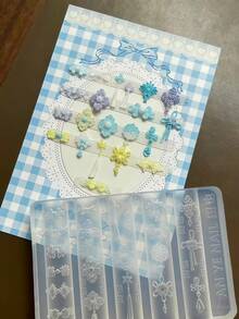 Neue chinesische Stil geprägte Pfingstrose Blume chinesischer Knoten exquisite Froschknopf Nagelkunst Kollektion Silikon Schnitzform - Transparent - Übersicht 7