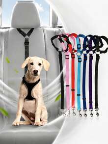 Laisse de pour animaux de compagnie, corde de traction de pour chien pour accessoires automobiles, laisse pour animaux de compagnie, ceinture de pour chien et chat en voiture, dispositif de retenue pour appuie-tête de voiture, matériau en nylon réglable, ceinture de pour chien en voiture, accessoires pour animaux de compagnie en voiture, siège de voiture pour chien, housse de siège de voiture pour animaux de compagnie, siège de voiture pour animaux de compagnie - Multicolore - Voir 3