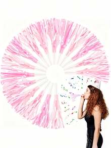 12pcs Party Blow Horns With Paper Streamers, Sequin Metallic Tassel Whistles And Streamers, Suitable For Birthday Party Gifts, Graduation Ceremony, New Year Accessories, Sports Events, Mermaid Theme Supplies - Pink - View 1