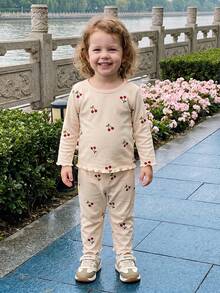 Young Girls Sweater Pants - Apricot - View 1