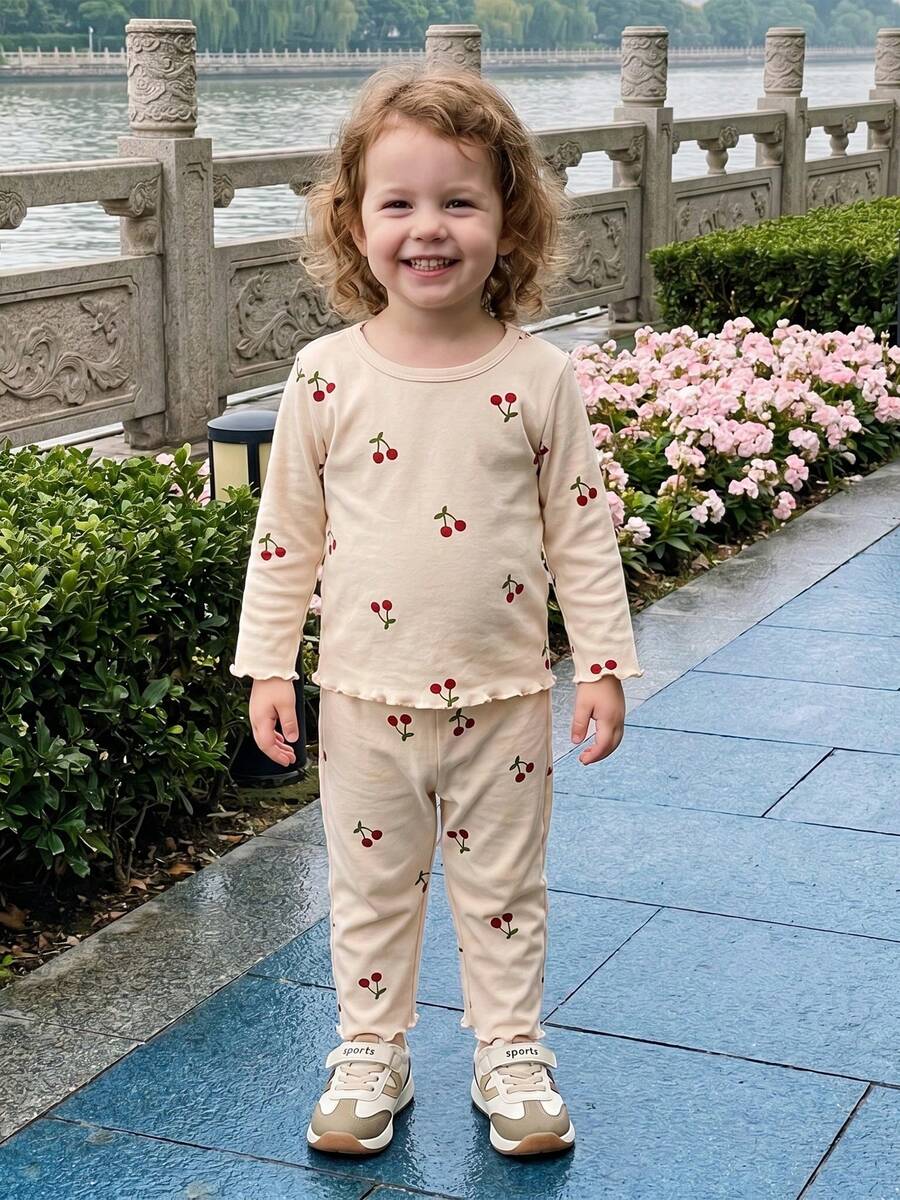 Young Girls Sweater Pants - Apricot - View 1