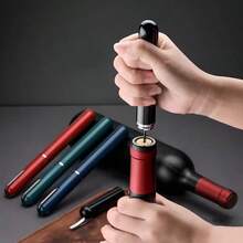 便攜式手持 2 合 1 氣壓紅酒開瓶器，附氣泵、軟木塞移除器與鋁箔切割器，緊湊桌面式派對侍酒器 - 紅酒開瓶器 - 查看 3