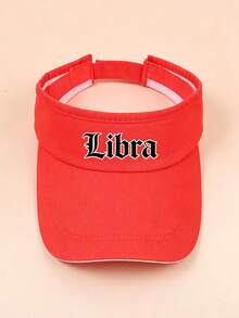 1PC Exclusive Constellation Red Visor Cap, Women Personalized Logo Sun Hat, Breathable & Comfortable, For Daily Wear/Outdoor Light Trips - Red - View 21