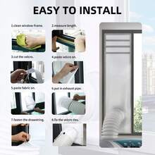 Window Sealing Cloth, (Two Sizes Available: 35.43*9.84 Inches, 63*9.84 Inches), Portable Air Conditioner And Cloth Accessories, Universal Window Sealing Strip For One Or Two Hoses, Suitable For Horizontal & Vertical Sliding Windows - Multicolor - View 11