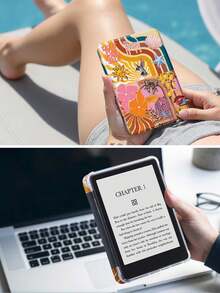 太陽豹紋條紋圖案平板保護殼，相容於 IPad Air 11 吋 M3 2025/M2 2024、Air 第 5 代 2022、Air 8 2026 (11/13 吋)、(A16) 11 吋第 11 代 2025、Galaxy Tab、Kindle Paperwhite 第 12 代 2024，透明背板，時尚圖案保護殼，自動睡眠/喚醒功能，氣墊保護，適合辦公室與禮物 - 彩色 - 查看 10
