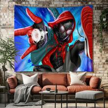 1pcs M Arvel Superhero Series S Pider-Man Theme Tapestry, Superhero Patter Wall Hanging Fabric Poster Cool Comic Art Background Blanket, Modern Home Fashion Decor, For Living Room Bedroom College Dorm Game Room Home Decor Fans Gift - 彩色 - 查看 6