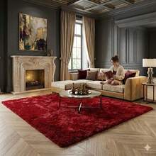 Large Rug 3.00x2.00 Shaggy / Living Room / Bedroom / Non-Slip - Maroon - View 1