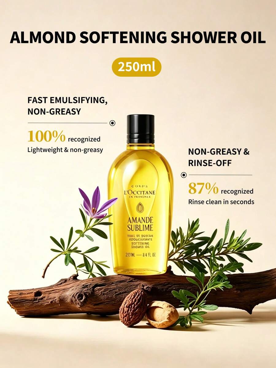 L'Occitane New Almond Shower Oil--250ML 8.4FL.0Z. - Sweet Almond Oil 250ml - View 1