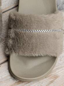 Sandalias de plataforma con suela gruesa para mujer, chanclas tipo flip flop para verano, uso al aire libre, hogar, playa y vacaciones - Caqui - Ver 7