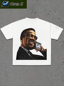 T-Shirt Da Uomo Y2K 2026, "Richer Than My X", Elementi Di Poster TV, Sport All'aria Aperta, Moda Street Moderna, T-Shirt Da Uomo Alla Moda E Morbide Realizzate In 100% Cotone, Re - 白色 - 查看 2