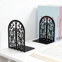 Hollow Metal Bookend With Natural Floral Pattern, Suitable For Organizing And Decorating Bookshelves And Bookcases, An Artistic Gift For Book Lovers, Bibliophiles And Office Workers - One Size - View 6