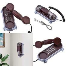 Cocoarm Teléfono Vintage Teléfono Retro Montado en la Pared con Luz de Fondo Azul de Diseño Ergonómico Claves Anti-Ropa para Decoración de la Oficina en Casa - Azul - Ver 1