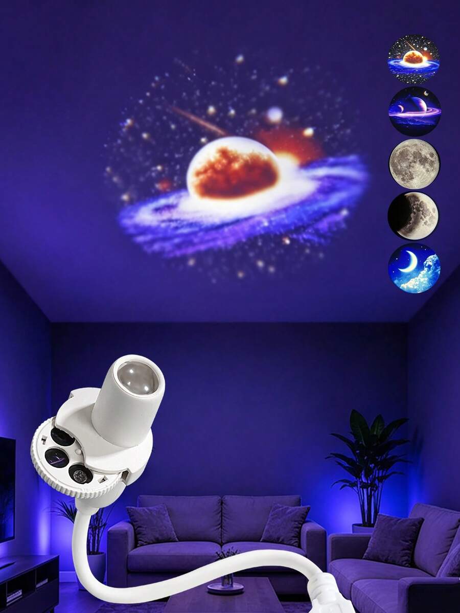 Proyector de luz nocturna de galaxia y cielo estrellado, parche de proyección portátil, luz nocturna LED ajustable 360°, adecuado para dormitorio, techo del hogar, decoración de coche, regalo - Proyector - Ver 1