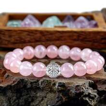 Handcrafted Gemstone Healing Energy Bracelets 925 Sterling Silver Double Happiness Pendant Natural Wellness for Women 8mm Beads - Labradorita AAA - Ver 6