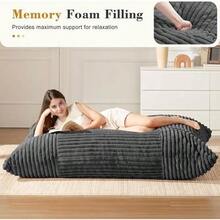 Oversized Convertible Pouf DDY-QIANHUI – Your Cozy Corner For Relaxation And Family Moments - Dark Grey - View 2